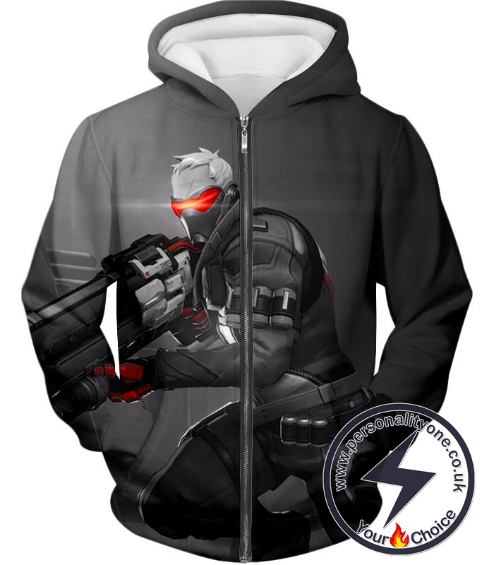 Overwatch Mystery Fighter Soldier:76 Zip Up Hoodie